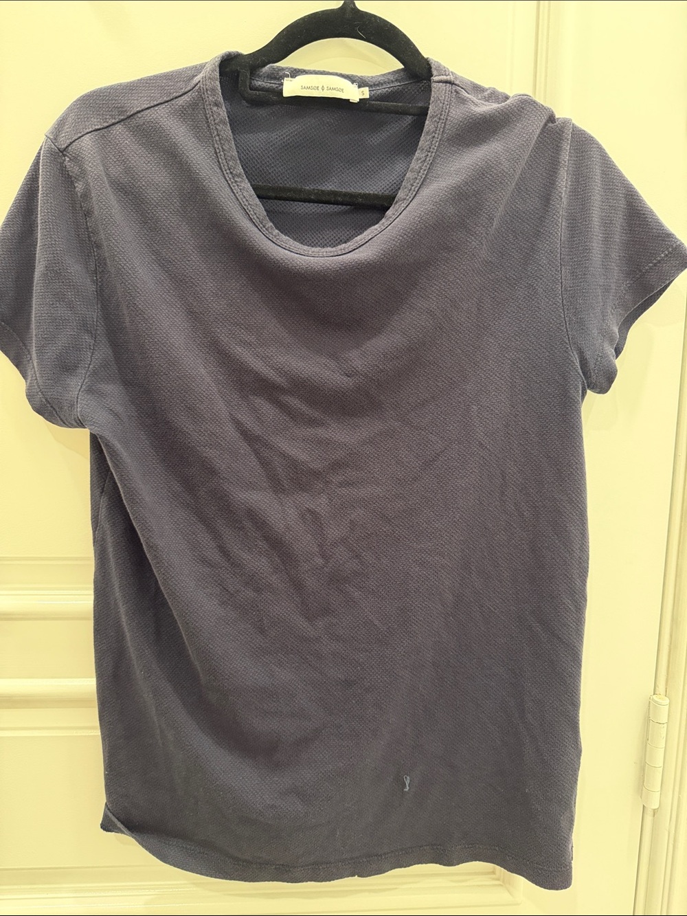 SAMSOE Navy Short Sleeve Crewneck Tee